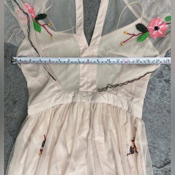 zara Floral Embroidered mesh beaded Dress - Picture 11 of 14